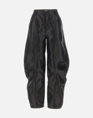 ROTATE Pantaloni cargo in pelle BLACK Donna 