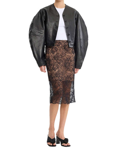 Giacca in pelle aderente 116172 100 ROTATE BIRGER CHRISTENSEN 
