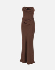 ROTATE Abito lungo con corpetto BROWN Donna 