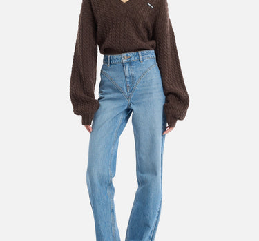 Maglia a trecce con scollo a V 116434 2037 ROTATE BIRGER CHRISTENSEN 