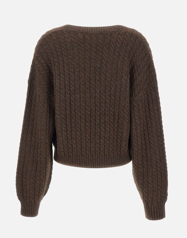 Maglia a trecce con scollo a V 116434 2037 ROTATE BIRGER CHRISTENSEN 