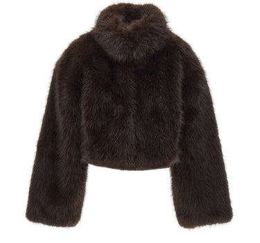 ROTATE BIRGER CHRISTENSEN Pelliccia crop BROWN Donna 