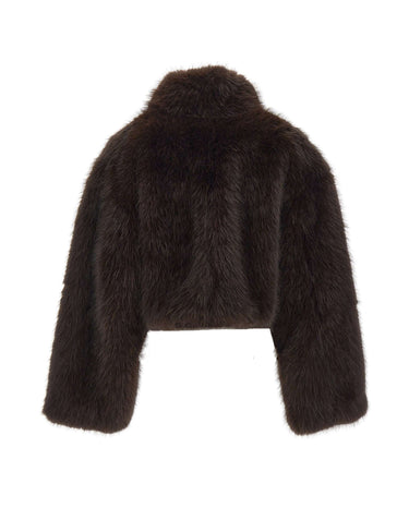 ROTATE Pelliccia crop BROWN Donna 