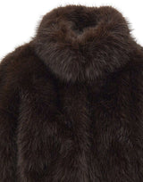 ROTATE BIRGER CHRISTENSEN Pelliccia crop BROWN Donna 