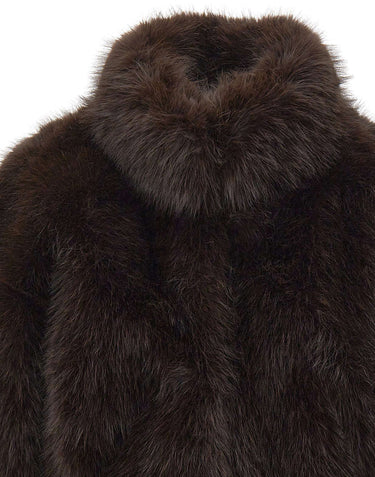 ROTATE BIRGER CHRISTENSEN Pelliccia crop BROWN Donna 