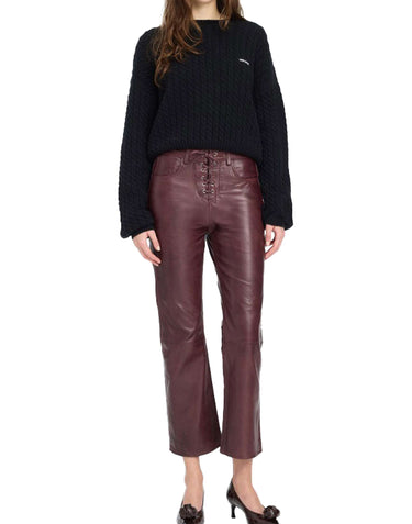 ROTATE Maglione girocollo a trecce BLACK Donna 