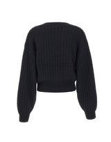 ROTATE Maglione girocollo a trecce BLACK Donna 