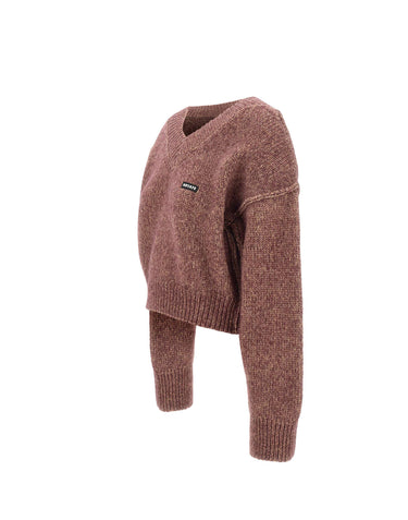 ROTATE Maglione in lana con scollo a V RED Donna 