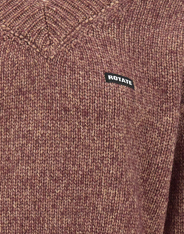 ROTATE Maglione in lana con scollo a V RED Donna 