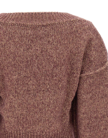 ROTATE Maglione in lana con scollo a V RED Donna 
