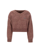 ROTATE Maglione in lana con scollo a V RED Donna 