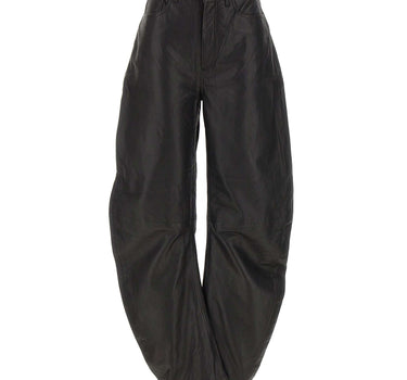 ROTATE BIRGER CHRISTENSEN Pantaloni barrel in pelle BLACK Donna 