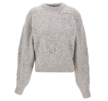 ROTATE BIRGER CHRISTENSEN Maglia con fiori 3D GREY Donna 