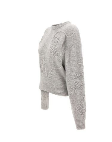 ROTATE Maglia con fiori 3D GREY Donna 