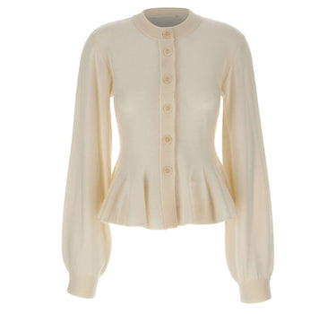 ROTATE BIRGER CHRISTENSEN Cardigan sagomato in lana e cashmere WHITE Donna 