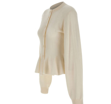 ROTATE BIRGER CHRISTENSEN Cardigan sagomato in lana e cashmere WHITE Donna 
