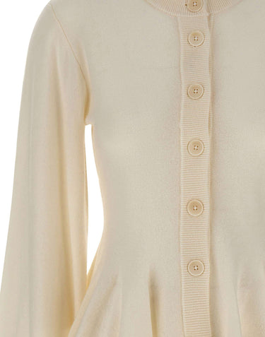 ROTATE Cardigan sagomato in lana e cashmere WHITE Donna 