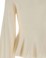 ROTATE Cardigan sagomato in lana e cashmere WHITE Donna 
