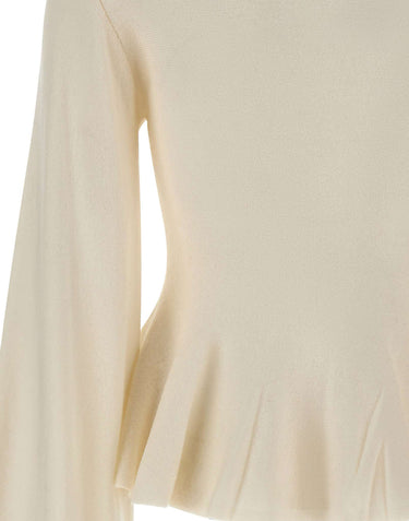 ROTATE Cardigan sagomato in lana e cashmere WHITE Donna 