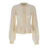 ROTATE Cardigan sagomato in lana e cashmere WHITE Donna 