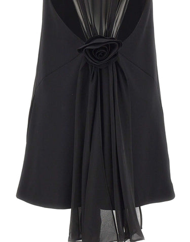 ROTATE Abito corto in crêpe BLACK Donna 