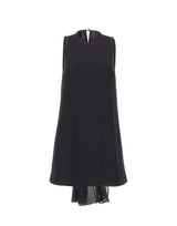 ROTATE Abito corto in crêpe BLACK Donna 