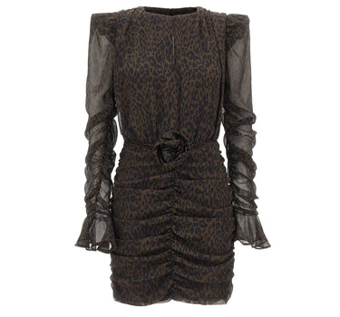 ROTATE BIRGER CHRISTENSEN Mini abito arricciato BROWN Donna 