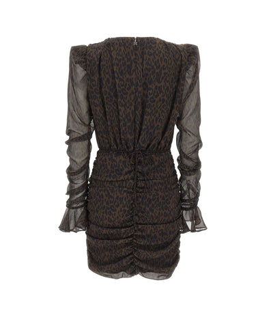 ROTATE BIRGER CHRISTENSEN Mini abito arricciato BROWN Donna 