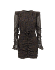 ROTATE Mini abito arricciato BROWN Donna 