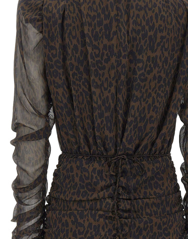 ROTATE BIRGER CHRISTENSEN Mini abito arricciato BROWN Donna 