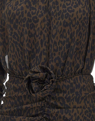 ROTATE BIRGER CHRISTENSEN Mini abito arricciato BROWN Donna 