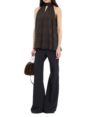 ROTATE Pantaloni a zampa BLACK Donna 