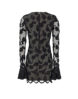 ROTATE Abito corto in rete con fiori BLACK Donna 