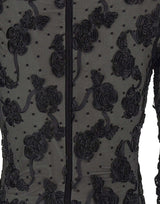 ROTATE Abito corto in rete con fiori BLACK Donna 