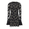 ROTATE Abito corto in rete con fiori BLACK Donna 