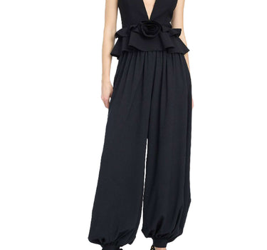 ROTATE Top con dettaglio floreale BLACK Donna 