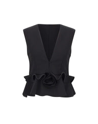 ROTATE Top con dettaglio floreale BLACK Donna 