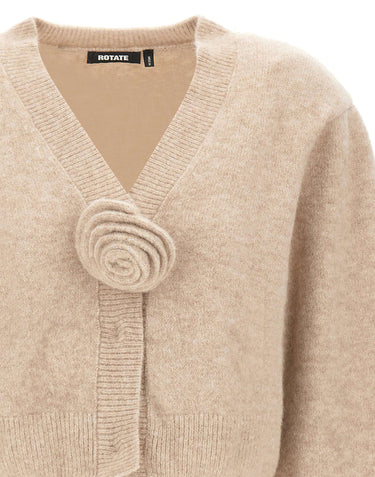 ROTATE "Flower Cardigan" BEIGE Donna 