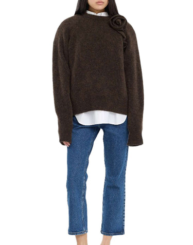 ROTATE BIRGER CHRISTENSEN Maglione "Flower Jumper" BROWN Donna 