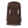 ROTATE BIRGER CHRISTENSEN Abito corto in rete con fiori BROWN Donna 