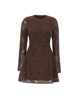 ROTATE Abito corto in rete con fiori BROWN Donna 