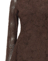 ROTATE Abito corto in rete con fiori BROWN Donna 
