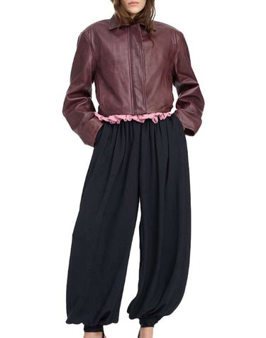 ROTATE BIRGER CHRISTENSEN Giacca squadrata in pelle RED Donna 