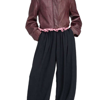 ROTATE BIRGER CHRISTENSEN Giacca squadrata in pelle RED Donna 