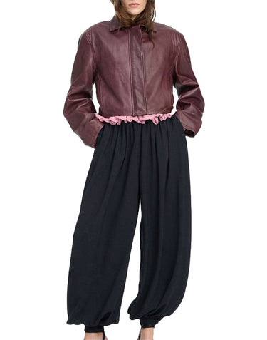 ROTATE BIRGER CHRISTENSEN Giacca squadrata in pelle RED Donna 