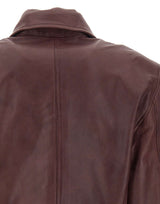 ROTATE BIRGER CHRISTENSEN Giacca squadrata in pelle RED Donna 