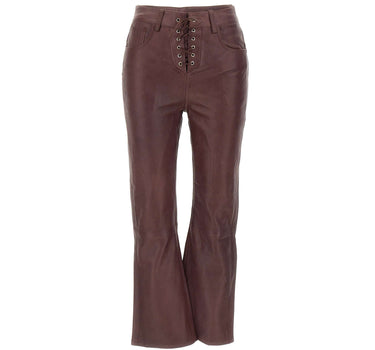 ROTATE BIRGER CHRISTENSEN Pantaloni Capri svasati in pelle RED Donna 