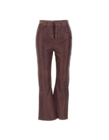 ROTATE BIRGER CHRISTENSEN Pantaloni Capri svasati in pelle RED Donna 