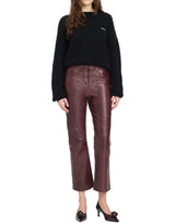 ROTATE BIRGER CHRISTENSEN Pantaloni Capri svasati in pelle RED Donna 