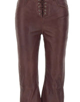 ROTATE BIRGER CHRISTENSEN Pantaloni Capri svasati in pelle RED Donna 